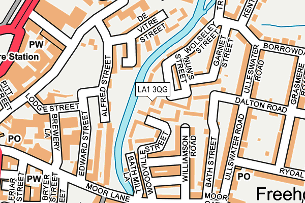 LA1 3QG map - OS OpenMap – Local (Ordnance Survey)