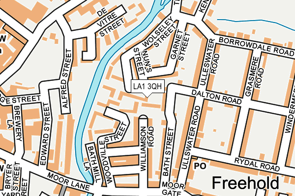 LA1 3QH map - OS OpenMap – Local (Ordnance Survey)