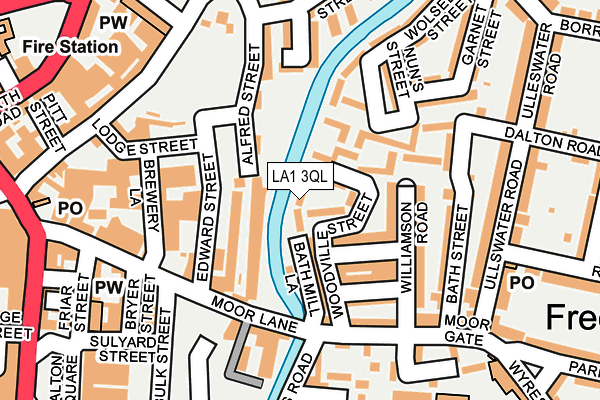 LA1 3QL map - OS OpenMap – Local (Ordnance Survey)
