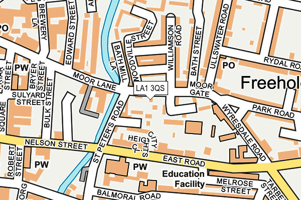 LA1 3QS map - OS OpenMap – Local (Ordnance Survey)