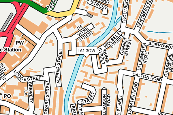 LA1 3QW map - OS OpenMap – Local (Ordnance Survey)