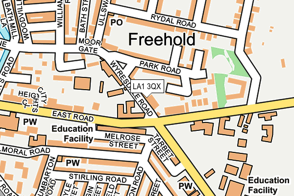 LA1 3QX map - OS OpenMap – Local (Ordnance Survey)