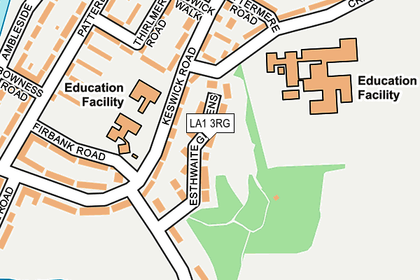 LA1 3RG map - OS OpenMap – Local (Ordnance Survey)