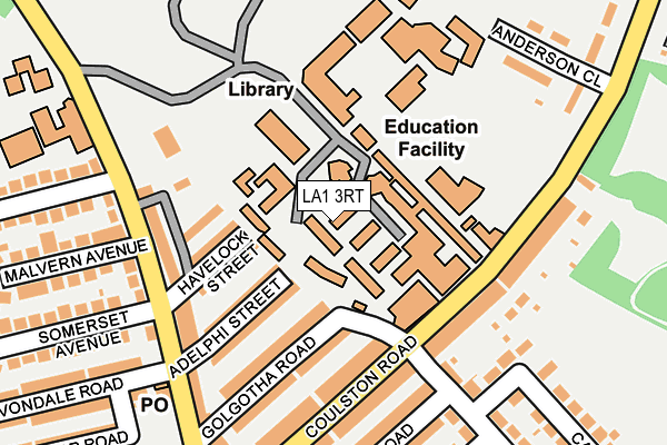 LA1 3RT map - OS OpenMap – Local (Ordnance Survey)