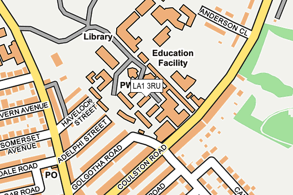 LA1 3RU map - OS OpenMap – Local (Ordnance Survey)