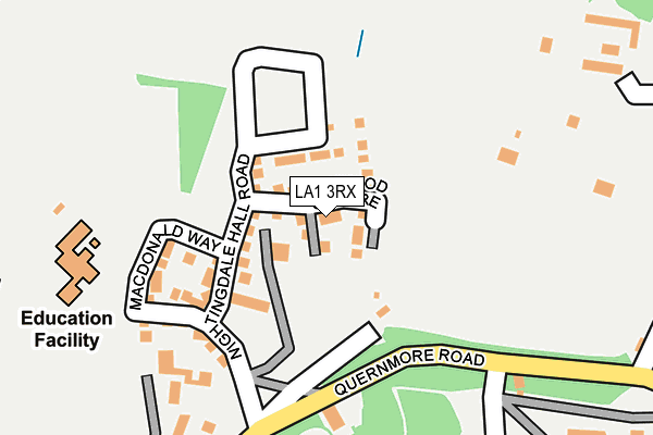 LA1 3RX map - OS OpenMap – Local (Ordnance Survey)