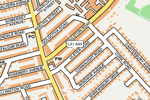 LA1 4AH map - OS OpenMap – Local (Ordnance Survey)