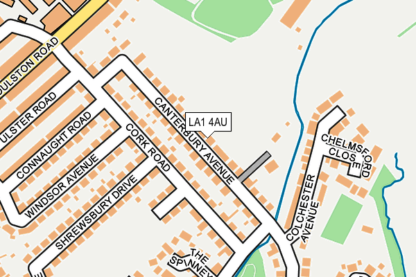 LA1 4AU map - OS OpenMap – Local (Ordnance Survey)