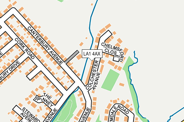 LA1 4AX map - OS OpenMap – Local (Ordnance Survey)