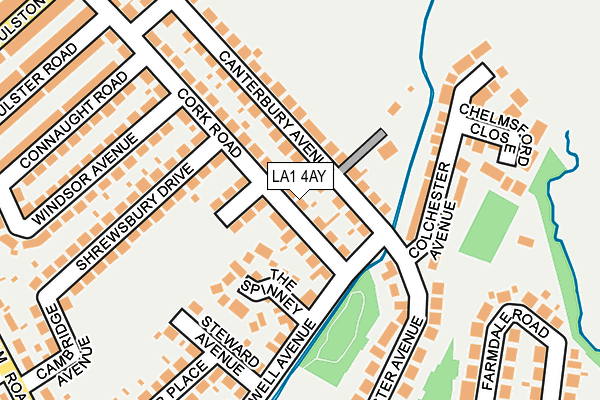 LA1 4AY map - OS OpenMap – Local (Ordnance Survey)