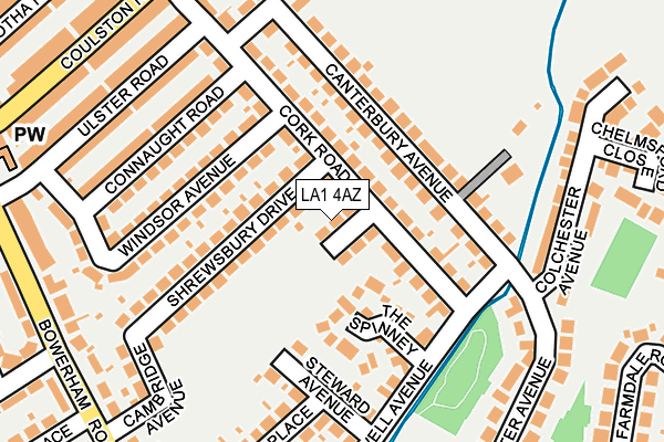 LA1 4AZ map - OS OpenMap – Local (Ordnance Survey)