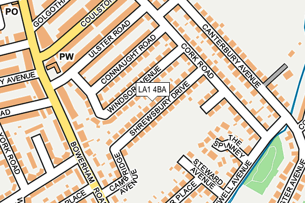 LA1 4BA map - OS OpenMap – Local (Ordnance Survey)
