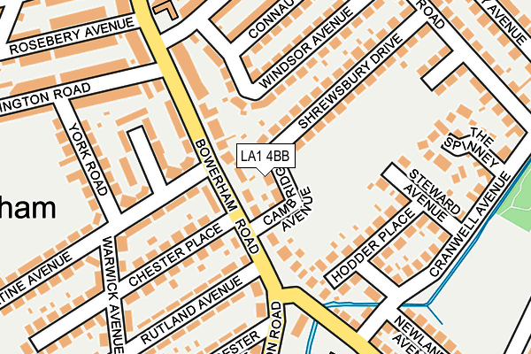 LA1 4BB map - OS OpenMap – Local (Ordnance Survey)