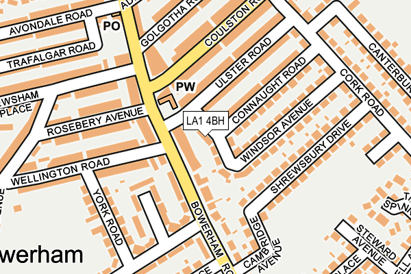 LA1 4BH map - OS OpenMap – Local (Ordnance Survey)
