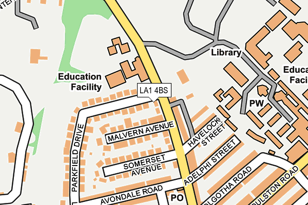 LA1 4BS map - OS OpenMap – Local (Ordnance Survey)