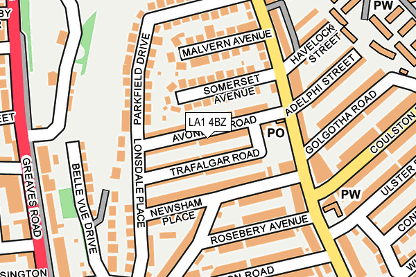 LA1 4BZ map - OS OpenMap – Local (Ordnance Survey)