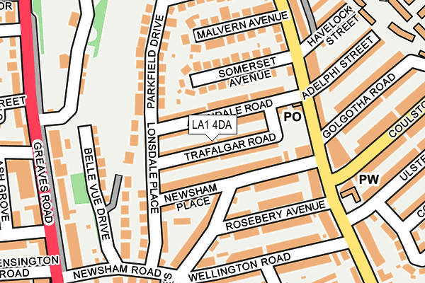 LA1 4DA map - OS OpenMap – Local (Ordnance Survey)