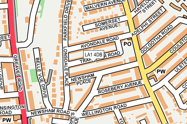 LA1 4DB map - OS OpenMap – Local (Ordnance Survey)