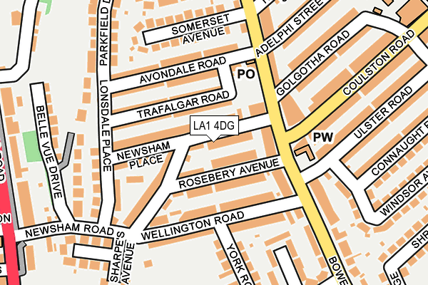 LA1 4DG map - OS OpenMap – Local (Ordnance Survey)