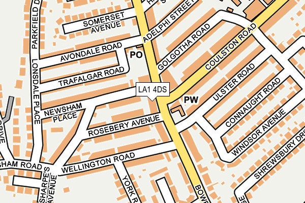 LA1 4DS map - OS OpenMap – Local (Ordnance Survey)