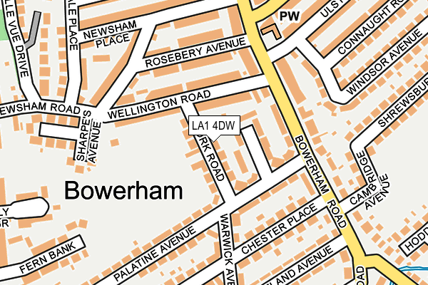 LA1 4DW map - OS OpenMap – Local (Ordnance Survey)
