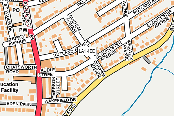LA1 4EE map - OS OpenMap – Local (Ordnance Survey)