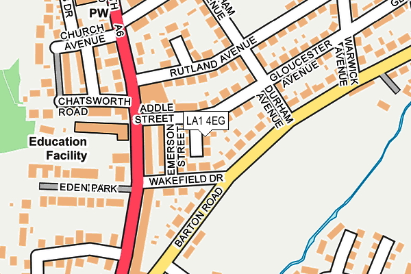 LA1 4EG map - OS OpenMap – Local (Ordnance Survey)