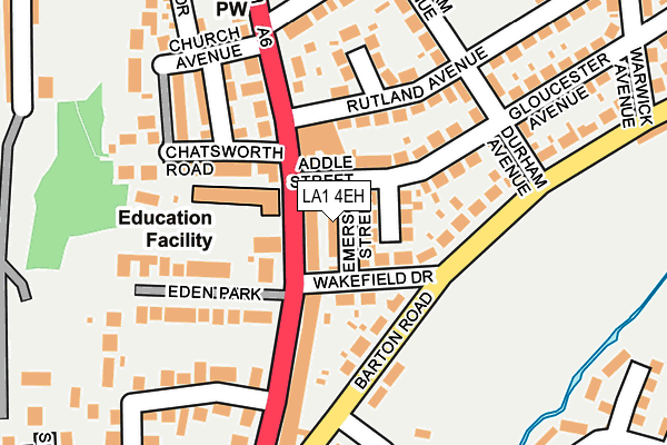LA1 4EH map - OS OpenMap – Local (Ordnance Survey)