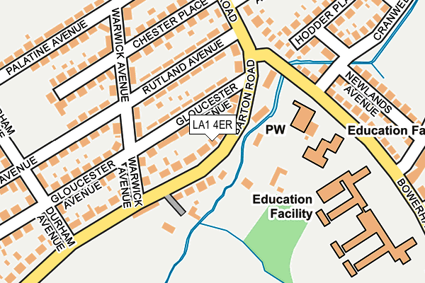 LA1 4ER map - OS OpenMap – Local (Ordnance Survey)
