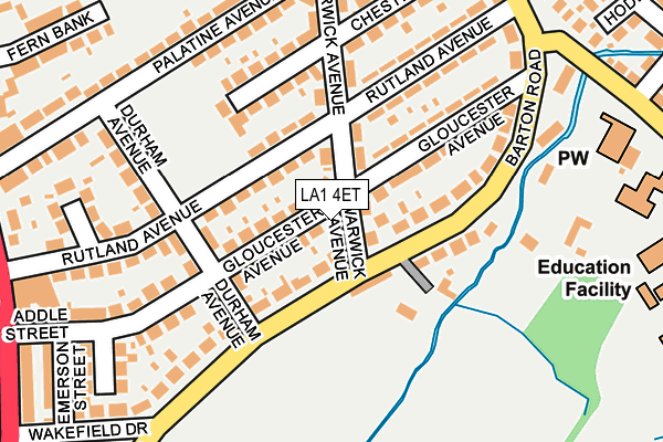 LA1 4ET map - OS OpenMap – Local (Ordnance Survey)