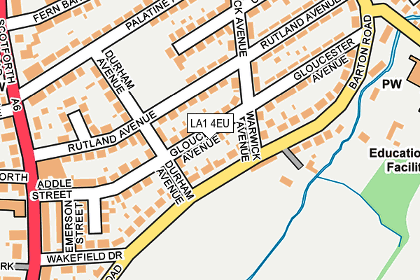 LA1 4EU map - OS OpenMap – Local (Ordnance Survey)