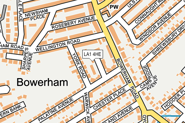 LA1 4HE map - OS OpenMap – Local (Ordnance Survey)