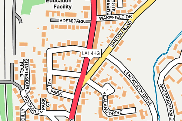 LA1 4HG map - OS OpenMap – Local (Ordnance Survey)