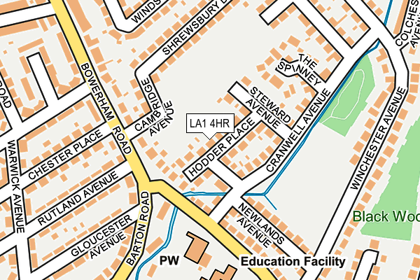 LA1 4HR map - OS OpenMap – Local (Ordnance Survey)
