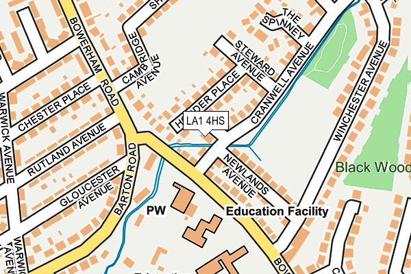 LA1 4HS map - OS OpenMap – Local (Ordnance Survey)