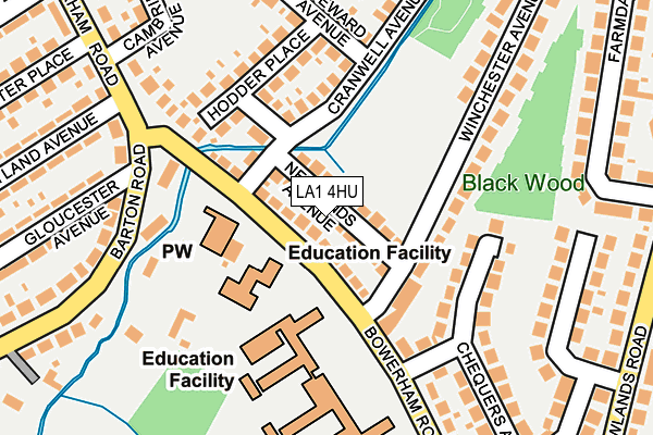 LA1 4HU map - OS OpenMap – Local (Ordnance Survey)