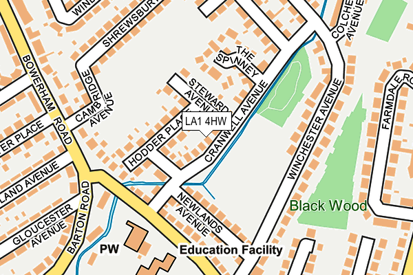 LA1 4HW map - OS OpenMap – Local (Ordnance Survey)