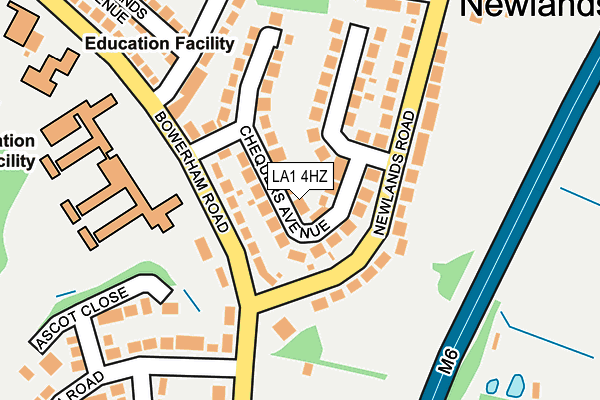 LA1 4HZ map - OS OpenMap – Local (Ordnance Survey)