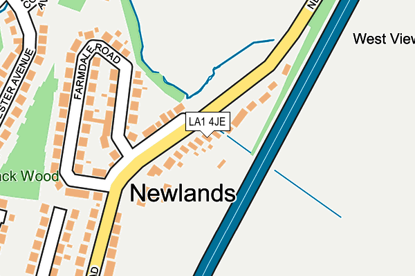 LA1 4JE map - OS OpenMap – Local (Ordnance Survey)