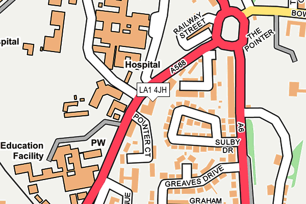 LA1 4JH map - OS OpenMap – Local (Ordnance Survey)