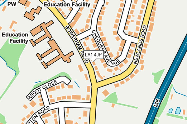 LA1 4JP map - OS OpenMap – Local (Ordnance Survey)