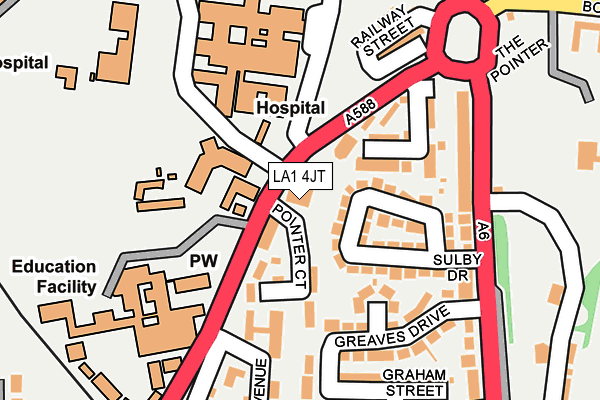 LA1 4JT map - OS OpenMap – Local (Ordnance Survey)