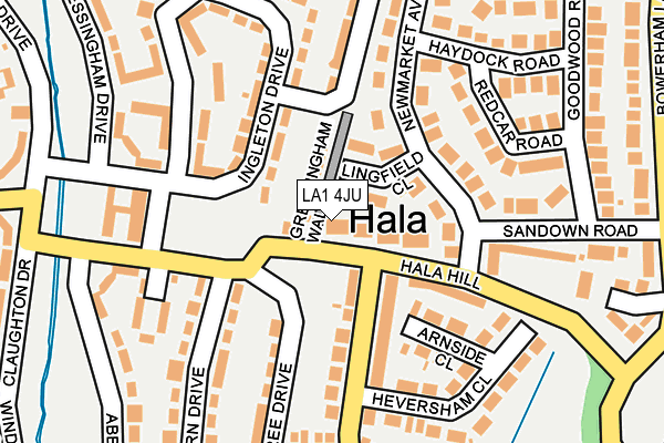 LA1 4JU map - OS OpenMap – Local (Ordnance Survey)