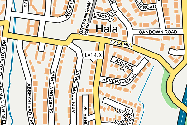 LA1 4JX map - OS OpenMap – Local (Ordnance Survey)