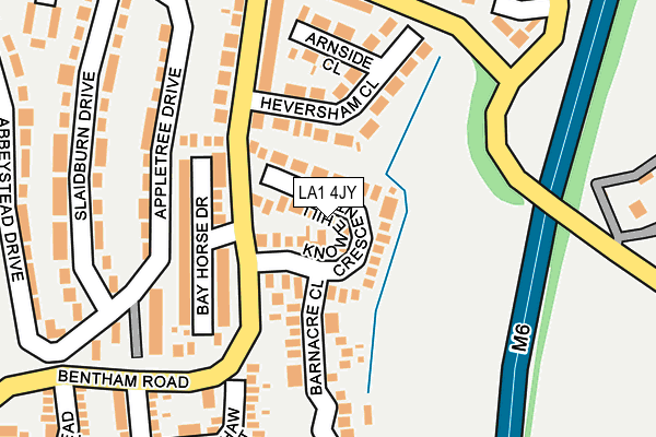 LA1 4JY map - OS OpenMap – Local (Ordnance Survey)