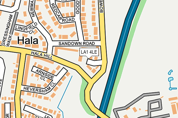 LA1 4LE map - OS OpenMap – Local (Ordnance Survey)