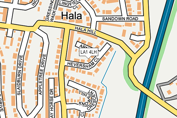 LA1 4LH map - OS OpenMap – Local (Ordnance Survey)