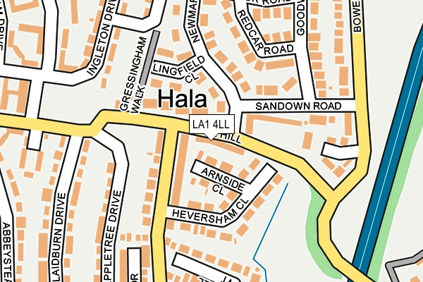 LA1 4LL map - OS OpenMap – Local (Ordnance Survey)