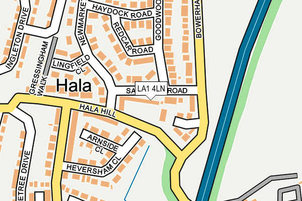 LA1 4LN map - OS OpenMap – Local (Ordnance Survey)