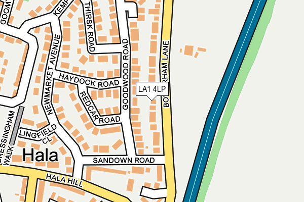 LA1 4LP map - OS OpenMap – Local (Ordnance Survey)